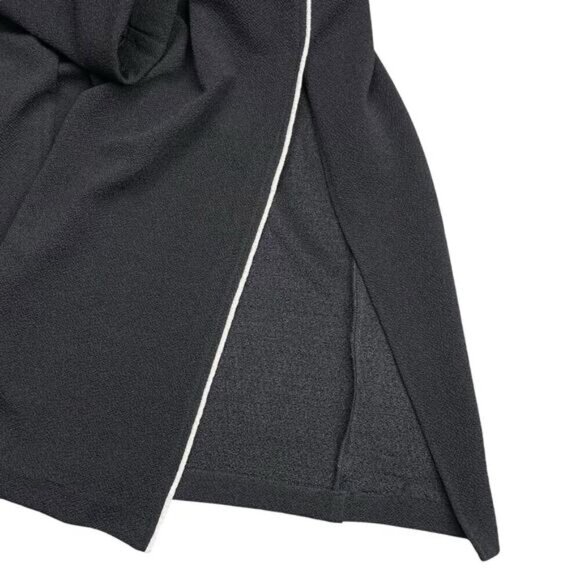 FRANK LYMAN Design Vintage Pull-On Maxi Skirt Sz 10 Front Slit White Piping - Picture 4 of 4